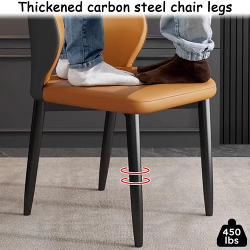 Miniatura 7 de YVYKFZD Simple Dining Chairs Set, PU Leather Kitchen Chairs, Armless Dining Room Chair with Metal Legs, Upholstered Living Room Chair, for Bedroom