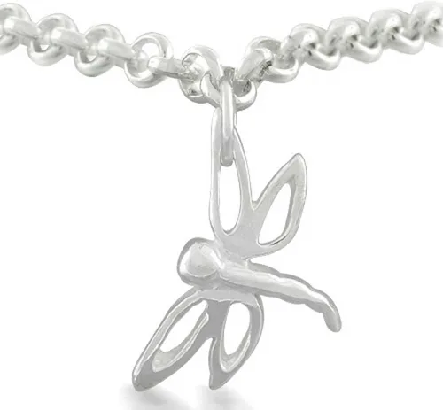 Miniatura 3 de Bling Jewelry Tobillera con dije de luciérnaga y libélula múltiple, para mujer, plata de ley 925, ajustable de 9 a 10 pulgadas con extensor, Metal