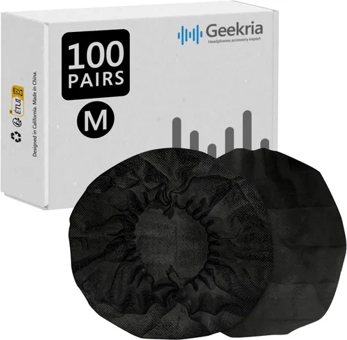 Miniatura 7 de Geekria 100 pares de fundas desechables para auriculares pequeños de centro de llamadas, fundas de almohadillas sanitarias elásticas, protector