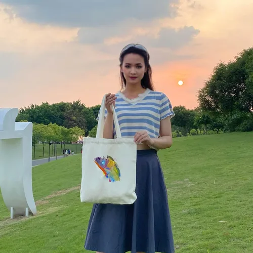 Miniatura 6 de Bolsas de lona de Koolmox, Bolsas de lona de algodón en blanco de gran resistencia con fondo plano, 6 piezas, Beige