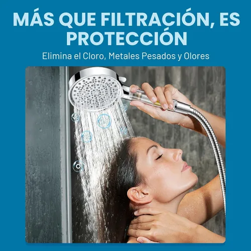 Miniatura 2 de Cobbe Cabezal de ducha filtrado con portátil, cabezal de ducha de alta presión con 6 modos de pulverización con filtros, suavizador de agua filtra