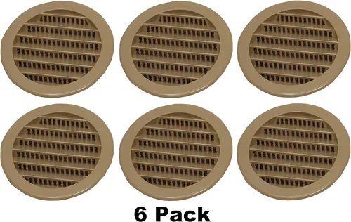 Miniatura 2 de Cubierta redonda de rejilla de rejilla de reptil de rejilla de ventilación de aire de plástico verde o bronceado de 2 pulgadas (6, bronceado)