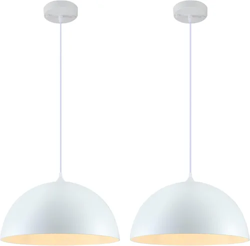 Miniatura 17 de Iluminación colgante de granja para isla de cocina, lámparas colgantes de cúpula negra y dorada, lámpara de techo colgante industrial para comedor