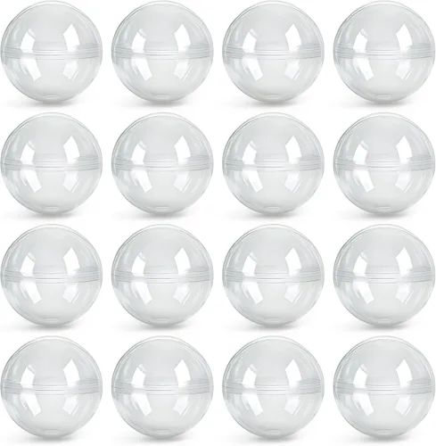 Miniatura 12 de Entervending Cápsulas redondas vacías de color transparente de 2 pulgadas, 50 unidades, 7 colores, cápsula para máquinas de chicles de juguete