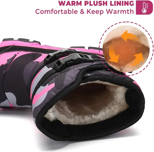 Miniatura 3 de Mishansha - Botas para la nieve para niño y niña, botas impermeables para el invierno, antideslizantes y cálidas para el clima frío