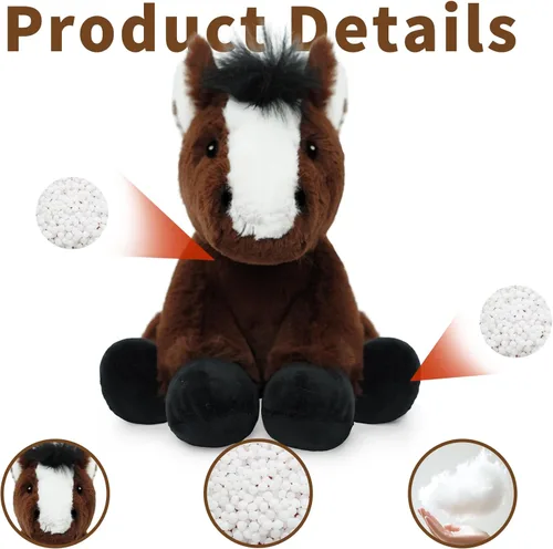 Miniatura 3 de Juguete de peluche de caballo, juguetes de peluche suaves para abrazar para niños, lindo regalo de animales de caballo para niños y niñas y juguete