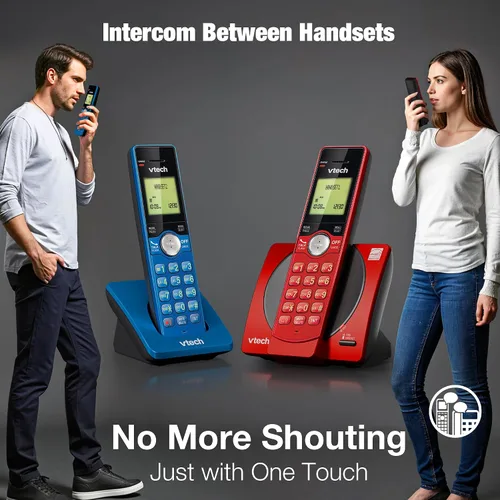 Miniatura 7 de VTech Teléfono inalámbrico de 3 auriculares para el hogar con identificador de llamadas/llamada en espera, teléfonos de línea fija, teclado