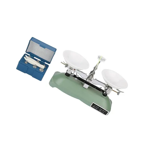 Miniatura 5 de Balanza mecánica 7.05 oz 0.01 oz precisión de metal verde balanza con pesos para herramientas de educación científica de laboratorio