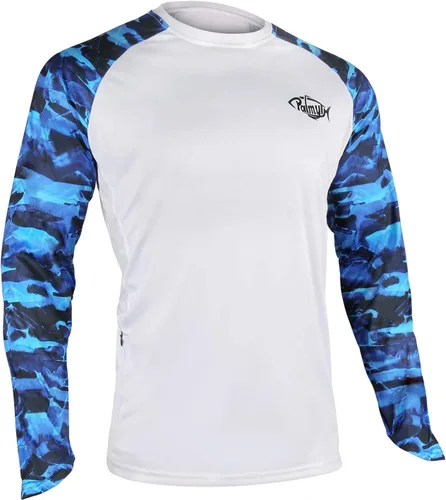Miniatura 66 de Palmyth - Camiseta de pesca para hombre, con manga larga, protección solar ultravioleta FPU 50+, con bolsillo