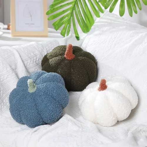 Miniatura 4 de Namalu 3 almohadas de calabaza de Acción de Gracias 3D, cojines suaves para sofá, decoración de calabaza para otoño, invierno, sala de estar, hogar