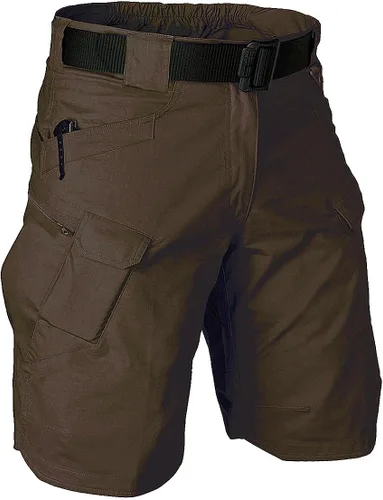 Pantalones cortos tácticos de entrenamiento tipo cargo para hombre, senderismo, pesca, combate, casual, trabajo, varios bolsillos (sin cinturón)
