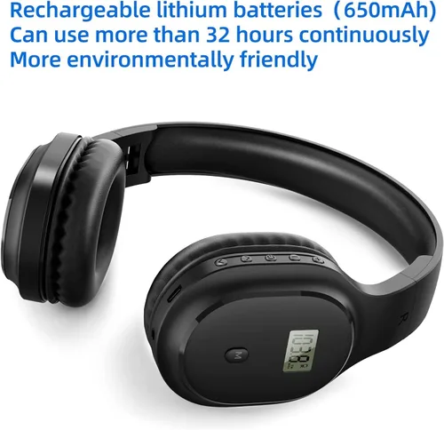 Miniatura 2 de Audífonos de Radio FM Personales Recargables y Portátiles con Mejor Recepción, Auriculares Inalámbricos con Protectores Auditivos para Correr