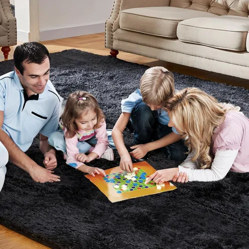 Miniatura 4 de Alfombra de área grande de 8x10 pies, alfombra shag esponjosa para dormitorio, alfombras suaves para guardería, alfombras peludas para habitación