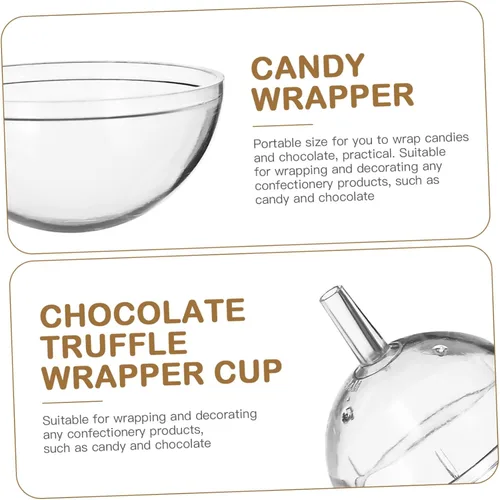 Miniatura 5 de EXCEART Taza de ramo de chocolate de plástico transparente 25 unids titulares de caja de chocolate transparente envoltorios redondos de dulces cajas
