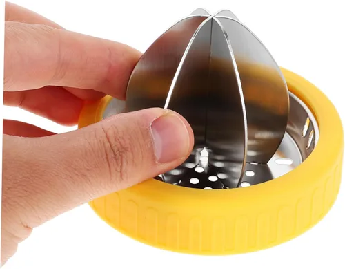 Miniatura 4 de Cabilock Exprimidor manual de cítricos de acero inoxidable con mango ergonómico, tapa de exprimidor resistente para limones y naranjas, fácil