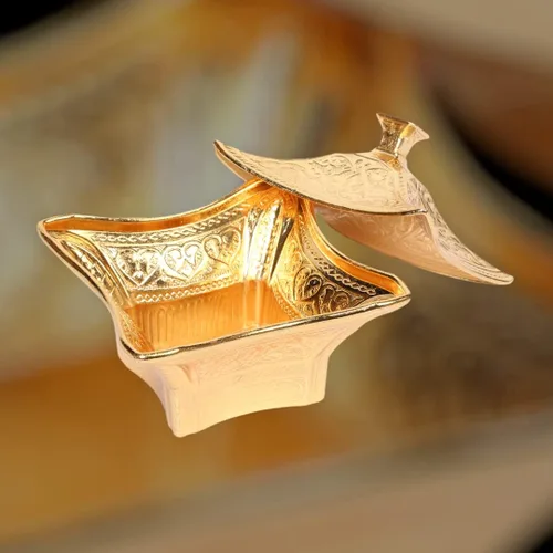 Miniatura 8 de Alisveristime Cuenco de latón recubierto hecho a mano para azúcar, chocolate, caramelo con tapa, recipiente para azúcar, plato de azúcar con tapa