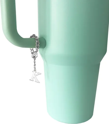 Miniatura 2 de Tovly 2 piezas de dijes de letras para Stanley Cup A-Z ID inicial colgantes personalizados para mango de vaso Stanley