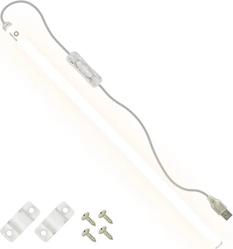 Miniatura 13 de TrueColor - Barra de luz LED alimentada por USB con cubierta esmerilada para debajo del gabinete, debajo del monitor, retroiluminación de TV, fácil