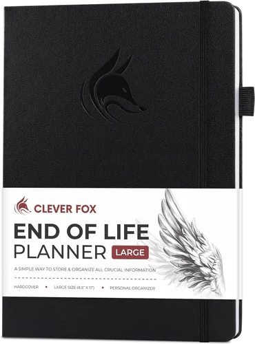 Clever Fox Planificador de fin de vida - Organizador de arreglos finales para beneficiarios, preparación de testamentos, últimos deseos y Negro
