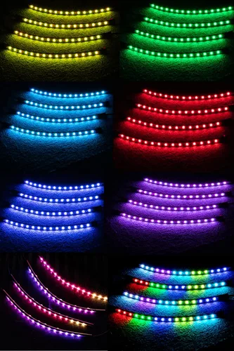 Miniatura 9 de Luces interiores de automóvil RGB Muto-Beam 4 tiras de luz LED multicolor para automóvil con control de aplicación, luces RGB con modo de bricolaje