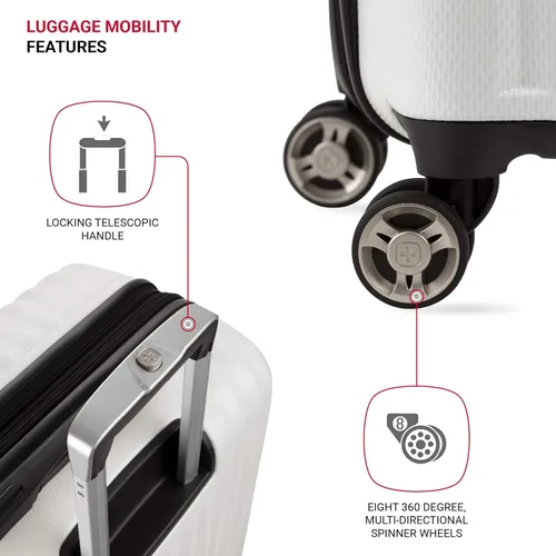 Miniatura 2 de SWISSGEAR 7272 - Maleta rígida y expandible con ruedas giratorias, Blanco), 7272100177