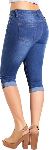 Miniatura 2 de 2LUV Jeans elásticos de 5 bolsillos ajustados de tiro medio para mujer