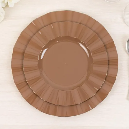 Miniatura 42 de Efavormart - Platos de cena de 11 pulgadas – Juego de 10 platos desechables redondos de plástico negro con borde dorado rizado – Vajilla elegante