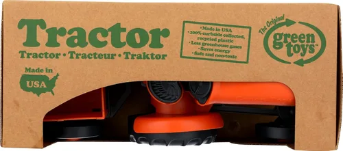 Miniatura 7 de Green Toys Tractor, naranja, juego de simulación, habilidades motoras, vehículo de juguete para niños. Sin BPA, ftalatos, PVC, apto