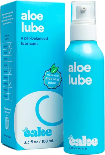 Hello Cake Lubricante Natural - Lubricante Personal Orgánico a Base de Aloe - Hidratante, Hipoalergénico, pH Equilibrado, No Pegajoso, Compatible