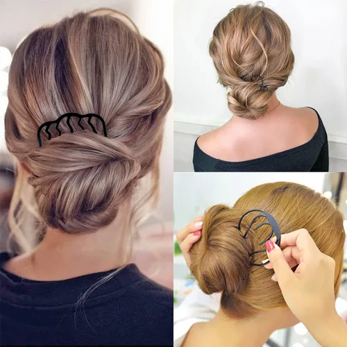 Miniatura 5 de 8 peines laterales para el cabello, horquillas para el cabello, pinzas para el cabello para moño, peines en forma de U para peinado, accesorios