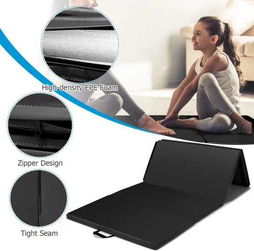Miniatura 2 de Giantex 4'x8' Gymnastics Mat, 2" Thick Folding Tumbling Mat with Carrying Handles, Foldable Gym Mat with Hook and Loop Fastener, Cheer Mats for Kids