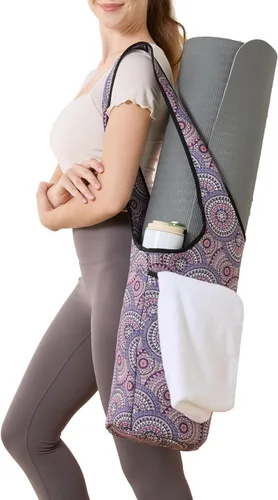 Bolsa para esterilla de yoga – Neopreno, ligera, espaciosa, con gran bolsillo con cierre, ideal para esterillas de gimnasio, yoga y fitness