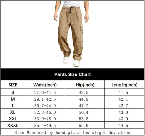 Miniatura 7 de THWEI Pantalones cargo para hombre, casuales, con cordón, de algodón, pantalones de trabajo al aire libre