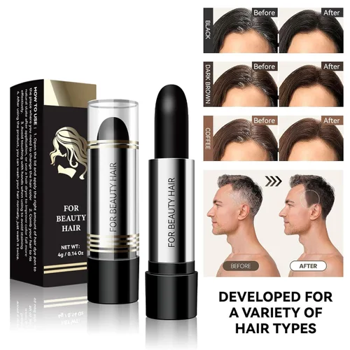 Miniatura 3 de Bolígrafo desechable de tinte para el cabello, negro/marrón oscuro/café, larga duración, rápida tinción, lavable, cubierta de alta saturación