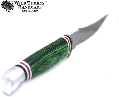 Miniatura 5 de Colección Color Mango de Madera Hoja Fija Skinner Cuchillo con Funda de Cuero (Verde)