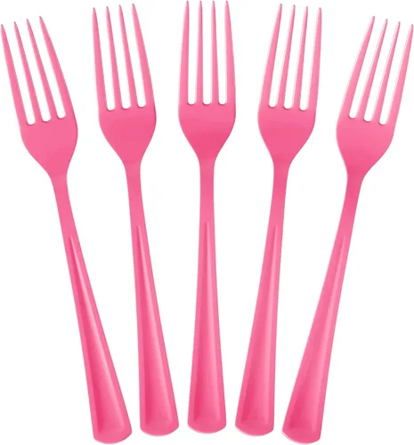 Miniatura 19 de Party Solids Tenedores de plástico negro, 100 piezas, tenedores negros, utensilios desechables, juego de cubiertos de plástico resistente