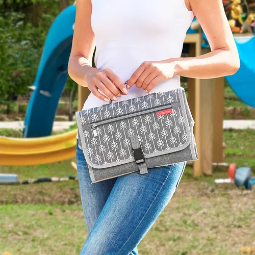 Miniatura 8 de KiddyCare Cambiador de pañales portátil para viajes de bebé Cambiador portátil para bebé recién nacido niña y niño Cambiador de pañales plegable