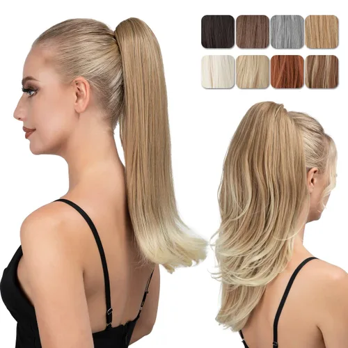 Miniatura 23 de Extensión de cola de caballo con clip de 18 pulgadas, extensiones de cabello de cola de caballo para mujeres, pieza de cabello de cola de caballo