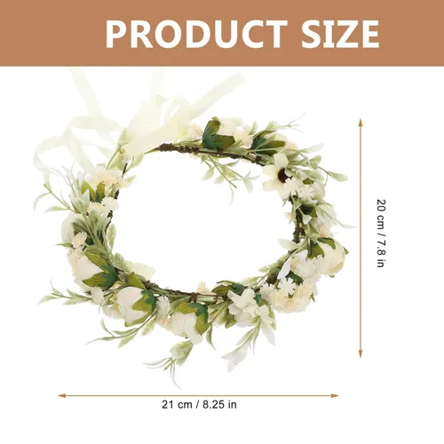Miniatura 6 de FOMIYES Flower Headband Simulated Rose Flowers Elegant Hair Accessories for Weddings Parties and Photography for Brides and Bridesmaids