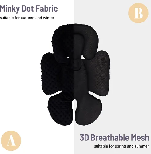 Miniatura 6 de KAKIBLIN Inserto de Asiento de Coche para Bebé, Soporte de Cabeza y Cuerpo para Asiento de Coche para Recién Nacido, Cojín de Asiento de Coche