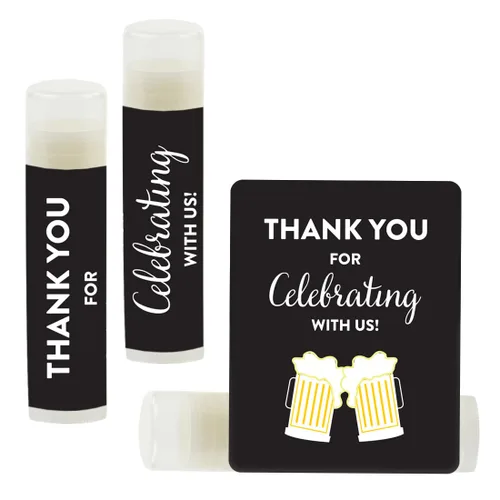 Miniatura 17 de Andaz Press Bálsamo labial para fiesta de cumpleaños, agradecimiento por celebrarnos con nosotros, animales del bosque, zorro y ciervo, paquete
