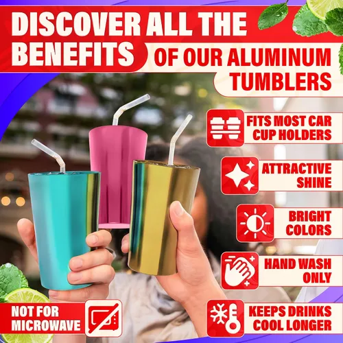 Miniatura 4 de Conjunto de seis vasos de aluminio anodizado