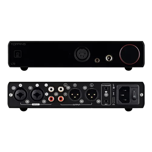 Topping L70 Amplificador de auriculares NFCA completamente equilibrado, 7500 mWx2 amplificador de auriculares HiFi, 4 pines XLR/0.173 in