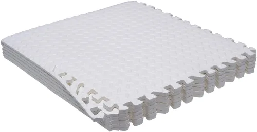 Miniatura 18 de SkyBlue 12 X (24 pies cuadrados) Alfombrilla de piso de gimnasio de 24 x 24 pulgadas de espuma EVA entrelazada para ejercicio de fitness, Celeste