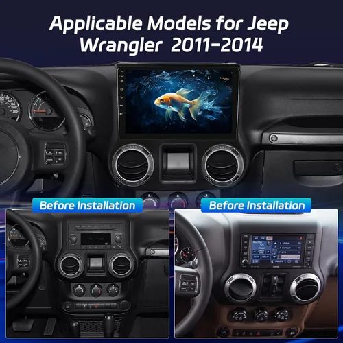 Miniatura 4 de para Jeep Wrangler 2011-2014 con Apple Carplay inalámbrico y Android Auto, 2+64G 10.1 pulgadas pantalla táctil Android radio de coche, DSP/múltiples