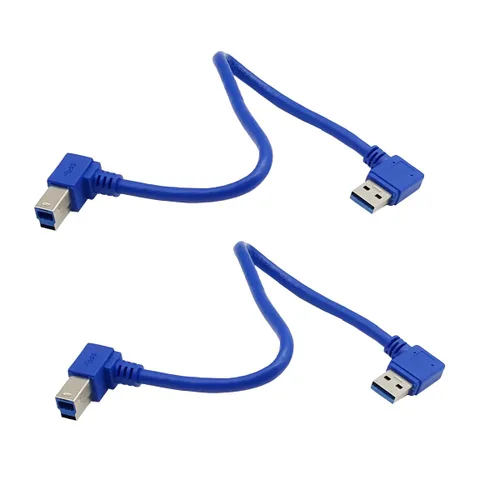 Miniatura 7 de Seadream Cable de impresora USB 3.0 en ángulo; paquete de 2 cables de 1 pie/11.8 in SuperSpeed USB 3.0 A macho de 90 grados en ángulo recto a USB