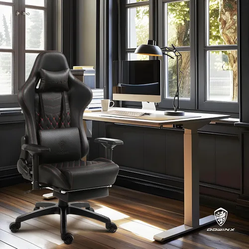 Miniatura 2 de Dowinx Silla de Juego Grande y Alta, Sillas de Videojuego con Reposapiés, Sillas de Juego de PC para Adultos - Silla Gamer Ergonómica Reclinable
