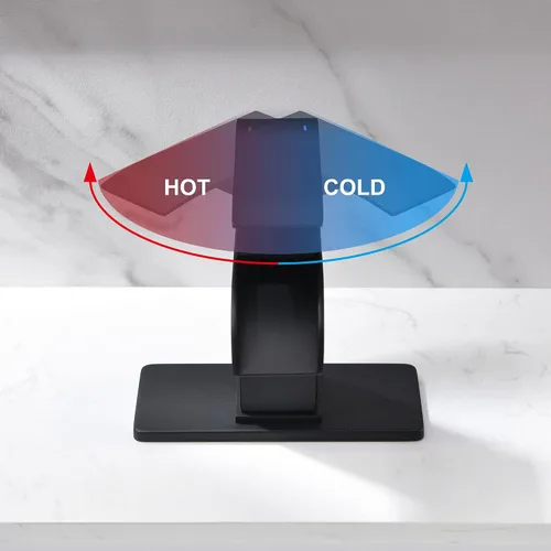 Miniatura 6 de Grifo de baño cascada negro – Grifo de lavabo de baño de una sola manija negro mate de 1 o 3 agujeros Grifo de tocador sólido de un solo orificio