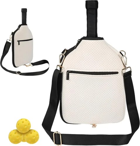 Pickleball Paddle Bag,Large Pickleball Bag for Men & Women,Waterproof Paddle Bag,Stylish Quilted Pickleball Bag,Fits All Paddles,Ideal Pickleball