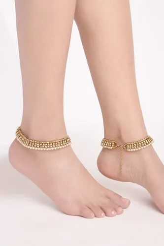 Miniatura 3 de Efulgenz Indian Jewelry Boho Crystal Anklets Barefoot Sandals Ankle Bracelet Payal Anklet Set for Women